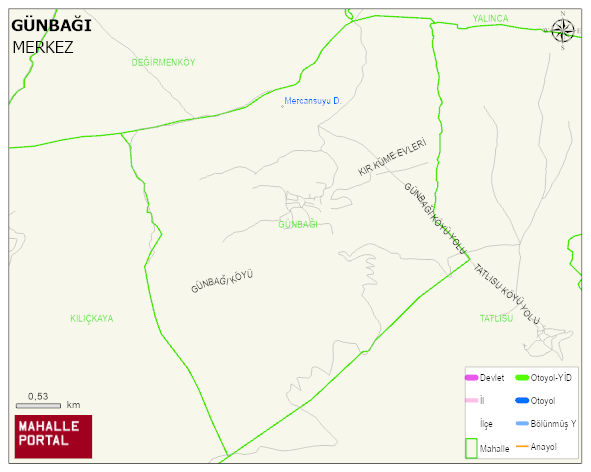GÜNBAĞI Köyü Haritası | Mahalle Sokak Haritası