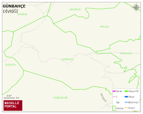 GÜNBAHÇE Köyü Haritası | Güncel Mahalle ve Köy Haritası