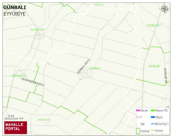 GÜNBALI Mahallesi Haritası | Detaylı Köy ve Mahalle Görünümü