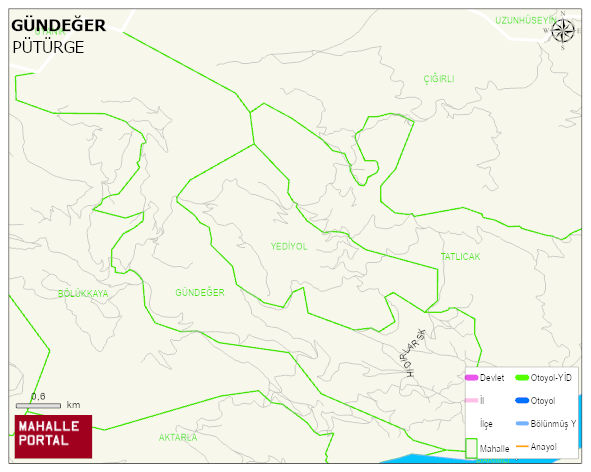GÜNDEĞER Mahallesi Haritası | Dağlar, Ovalar ve Akarsu Bilgileri