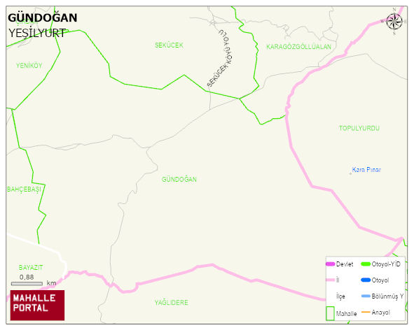 GÜNDOĞAN Köyü Haritası | Coğrafi Yapı ve Detaylı Haritası