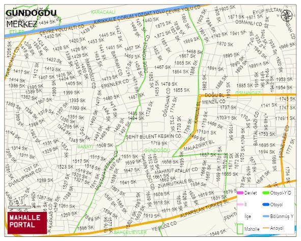 GÜNDOĞDU Mahallesi Haritası | İnteraktif Köy ve Mahalle Sınırları