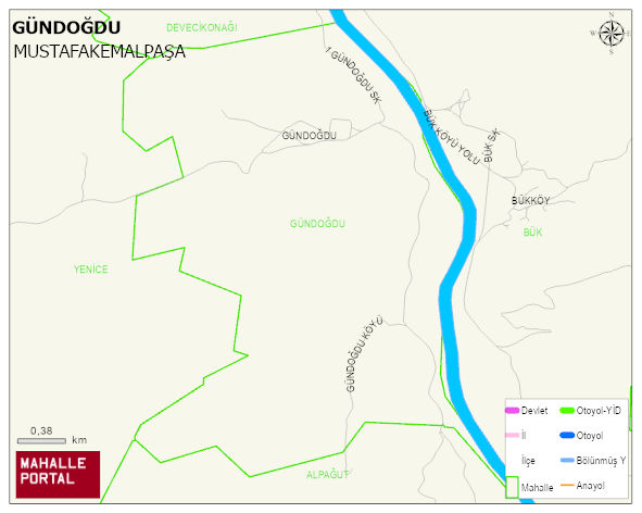 GÜNDOĞDU Mahallesi Haritası | İnteraktif Köy ve Mahalle Sınırları