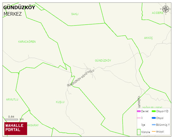 GÜNDÜZKÖY Köyü Haritası | Coğrafi Yapı ve Detaylı Haritası