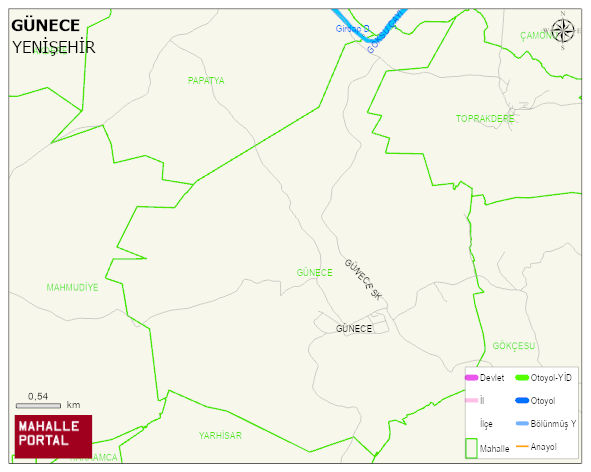 GÜNECE Mahallesi Haritası | Detaylı Köy ve Mahalle Görünümü