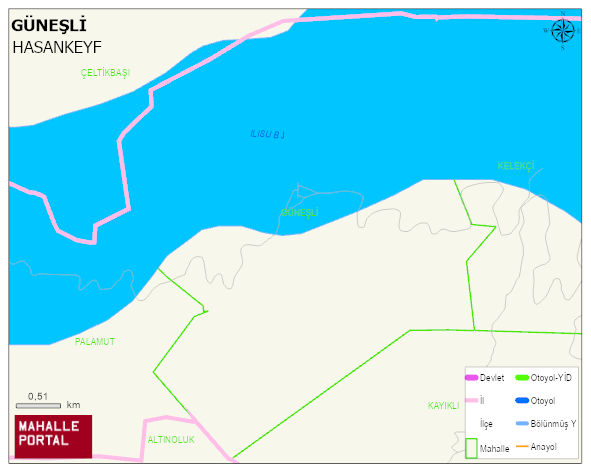 GÜNEŞLİ Köyü Haritası | Mahalle ve Köy Sınırı