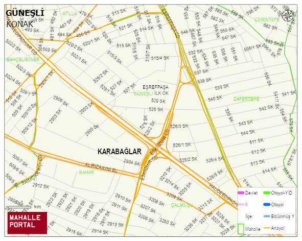 GÜNEŞLİ Mahallesi Haritası | İnteraktif Köy ve Mahalle Sınırları