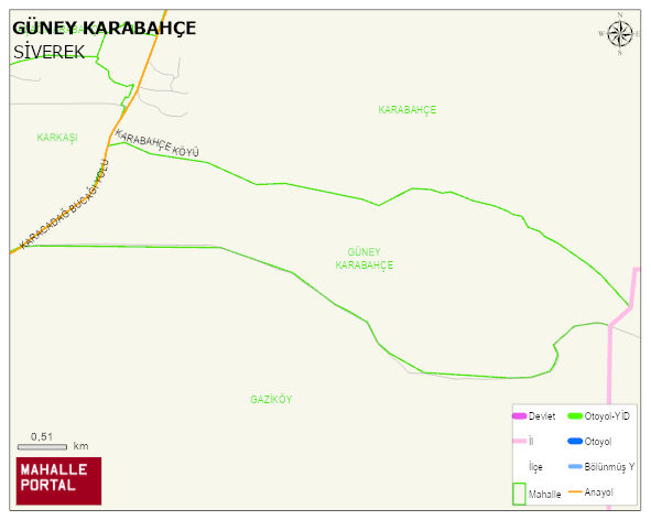 GÜNEY KARABAHÇE Mahallesi Haritası | Dağlar, Ovalar ve Akarsu Bilgileri