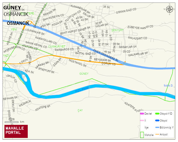 GÜNEY Mahallesi Haritası | İnteraktif Köy ve Mahalle Sınırları