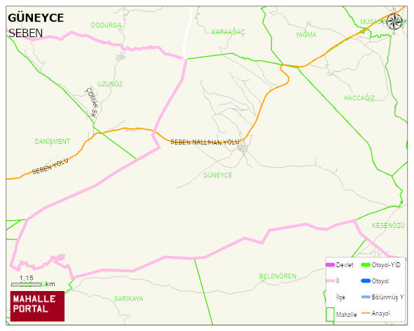 GÜNEYCE Köyü Haritası | Güncel Mahalle ve Köy Haritası