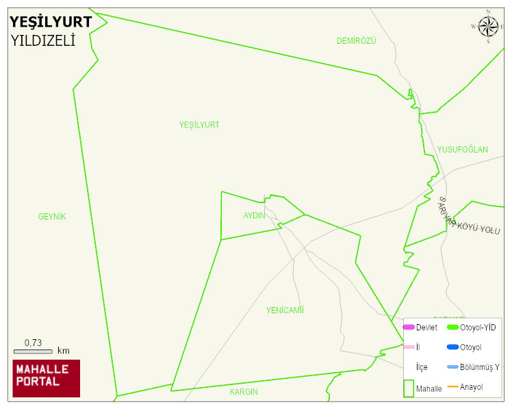 GÜNEYKAYA BELDESİ YEŞİLYURT Mahallesi Haritası | Detaylı Köy ve Mahalle Görünümü