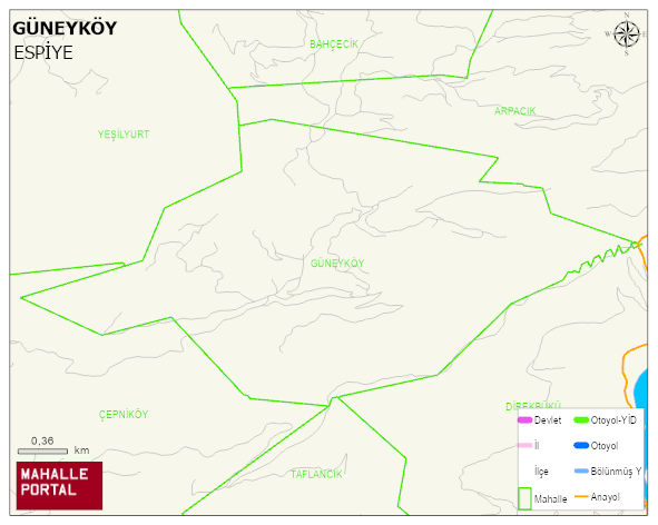 GÜNEYKÖY Köyü Haritası | İnteraktif Köy ve Mahalle Sınırları