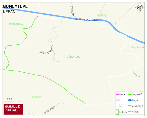 GÜNEYTEPE Köyü Haritası | Dağlar, Ovalar ve Akarsu Bilgileri