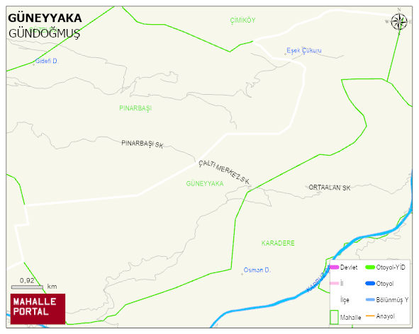 GÜNEYYAKA Mahallesi Haritası | Sayısal Bölge Görünümü