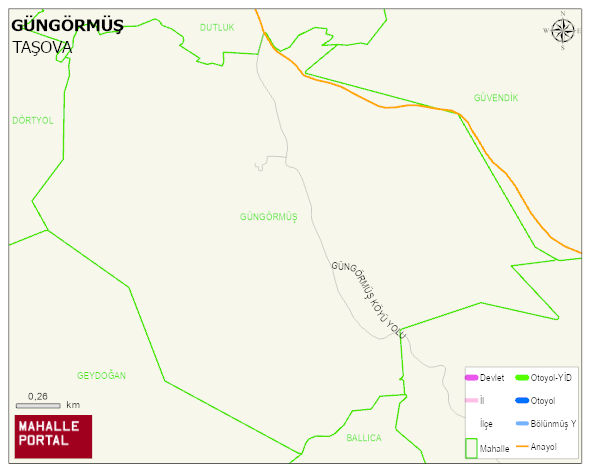 GÜNGÖRMÜŞ Köyü Haritası | Detaylı Köy ve Mahalle Görünümü