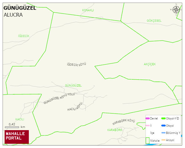 GÜNÜGÜZEL Köyü Haritası | İnteraktif Köy ve Mahalle Sınırları