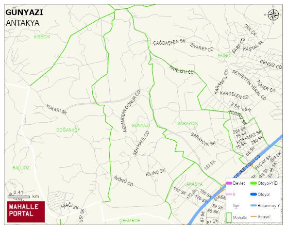 GÜNYAZI Mahallesi Haritası | Dağlar, Ovalar ve Akarsu Bilgileri