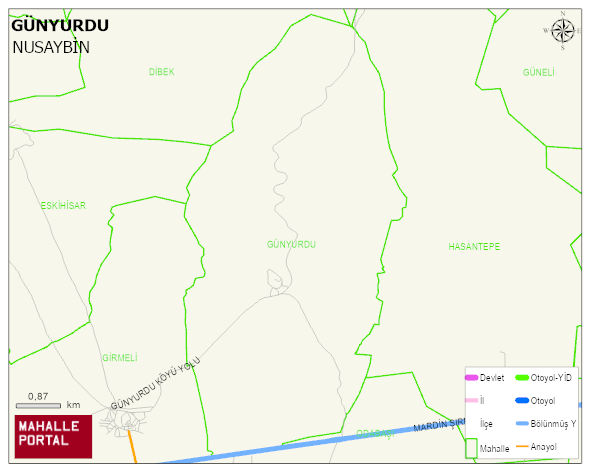 GÜNYURDU Mahallesi Haritası | İnteraktif Köy ve Mahalle Sınırları