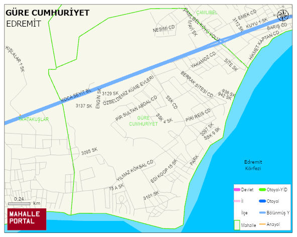 GÜRE CUMHURİYET Mahallesi Haritası | Mahalle ve Köy Sınırı