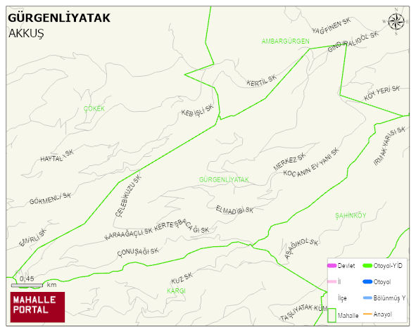 GÜRGENLİYATAK Mahallesi Haritası | İnteraktif Köy ve Mahalle Sınırları