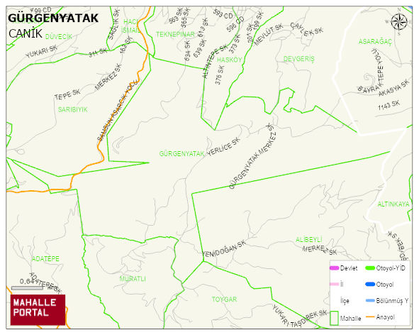GÜRGENYATAK Mahallesi Haritası | Mahalle ve Köy Sınırı