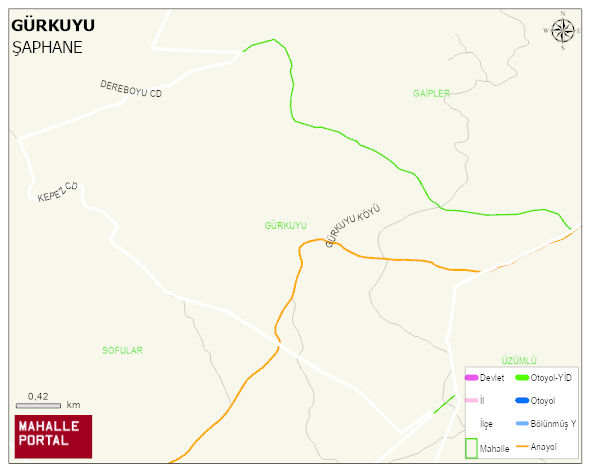 GÜRKUYU Köyü Haritası | Dağlar, Ovalar ve Akarsu Bilgileri