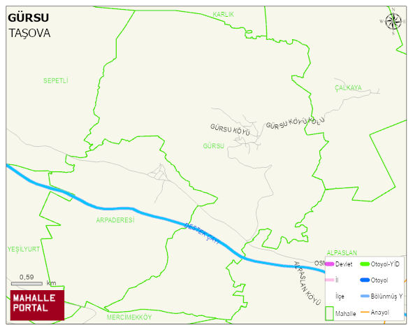 GÜRSU Köyü Haritası | Sayısal Bölge Görünümü