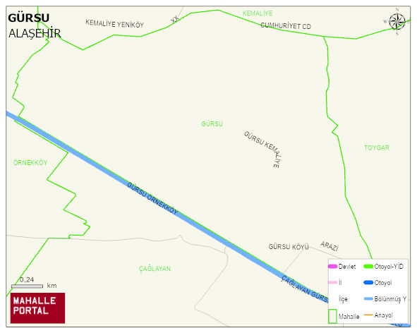 GÜRSU Mahallesi Haritası | Coğrafi Yapı ve Detaylı Haritası