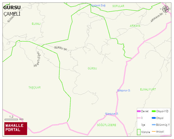 GÜRSU Mahallesi Haritası | İnteraktif Köy ve Mahalle Sınırları