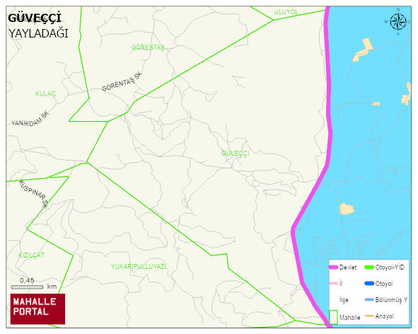 GÜVEÇÇİ Mahallesi Haritası | Yükselti ve Doğa Özellikleri