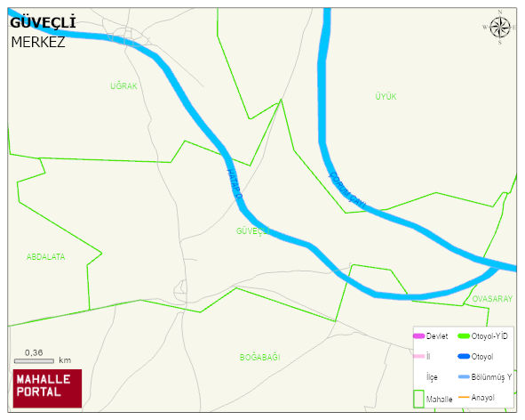 GÜVEÇLİ Köyü Haritası | İnteraktif Köy ve Mahalle Sınırları