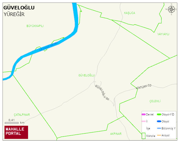 GÜVELOĞLU Mahallesi Haritası | Yükselti ve Doğa Özellikleri