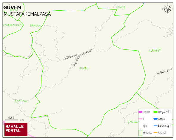 GÜVEM Mahallesi Haritası | Sayısal Bölge Görünümü