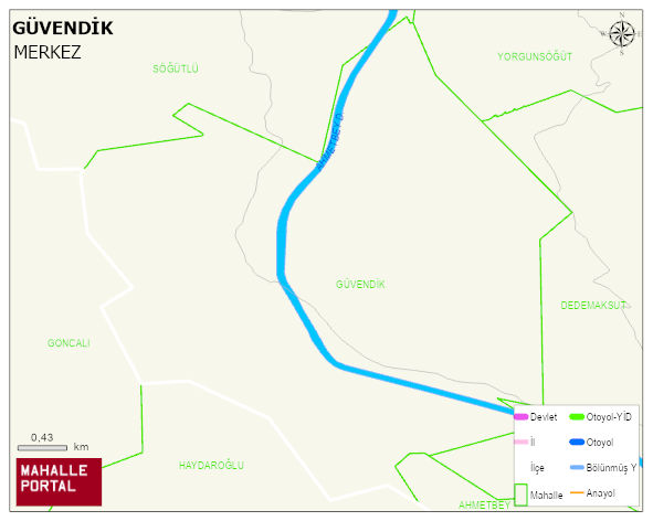 GÜVENDİK Köyü Haritası | İnteraktif Köy ve Mahalle Sınırları