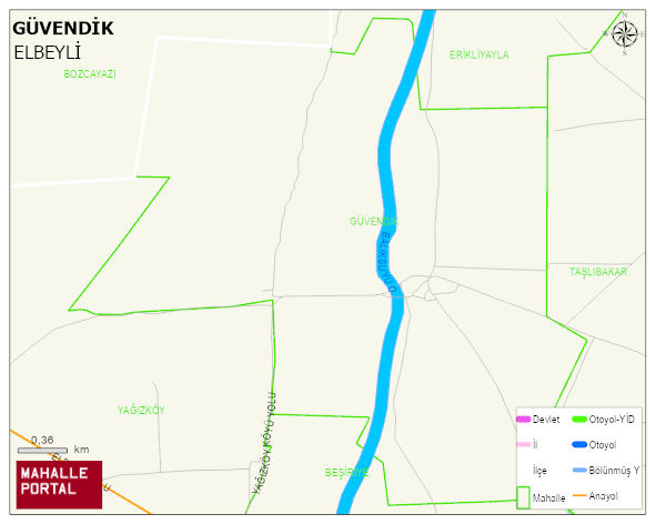 GÜVENDİK Köyü Haritası | Mahalle ve Köy Sınırı