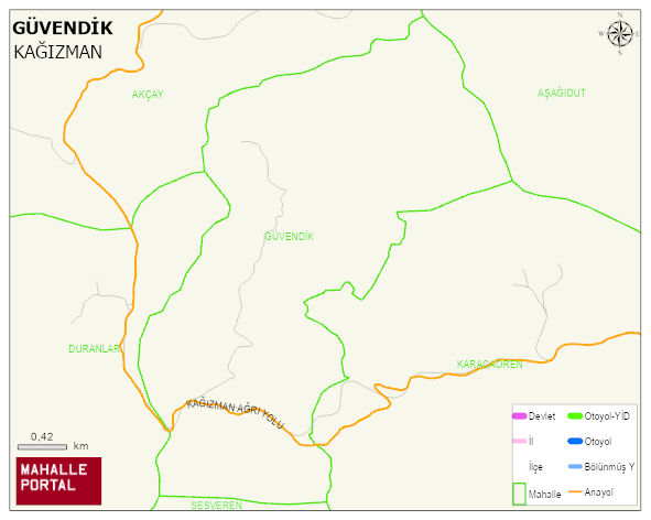 GÜVENDİK Köyü Haritası | Detaylı Köy ve Mahalle Görünümü