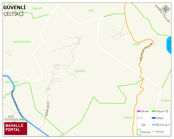 GÜVENLİ Köyü Haritası | Mahalle ve Köy Sınırı