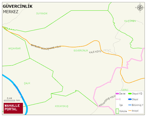 GÜVERCİNLİK Köyü Haritası | Yükselti ve Doğa Özellikleri