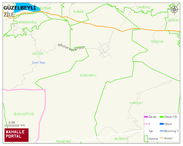 GÜZELBEYLİ Köyü Haritası | İnteraktif Köy ve Mahalle Sınırları