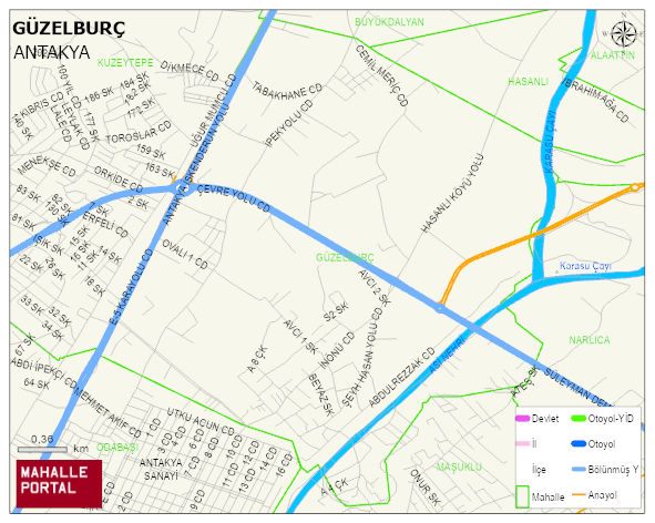 GÜZELBURÇ Mahallesi Haritası | Mahalle ve Köy Sınırı