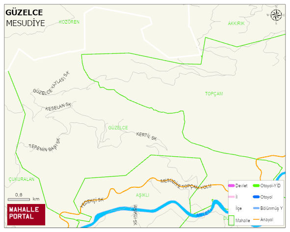 GÜZELCE Mahallesi Haritası | Yükselti ve Doğa Özellikleri