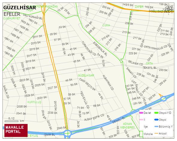 GÜZELHİSAR Mahallesi Haritası | İnteraktif Köy ve Mahalle Sınırları