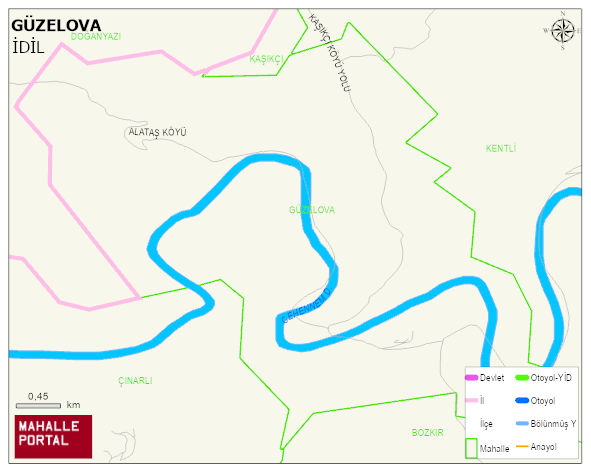 GÜZELOVA Köyü Haritası | Coğrafi Yapı ve Detaylı Haritası