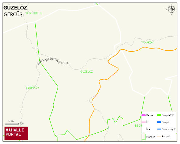 GÜZELÖZ Köyü Haritası | Sayısal Bölge Görünümü