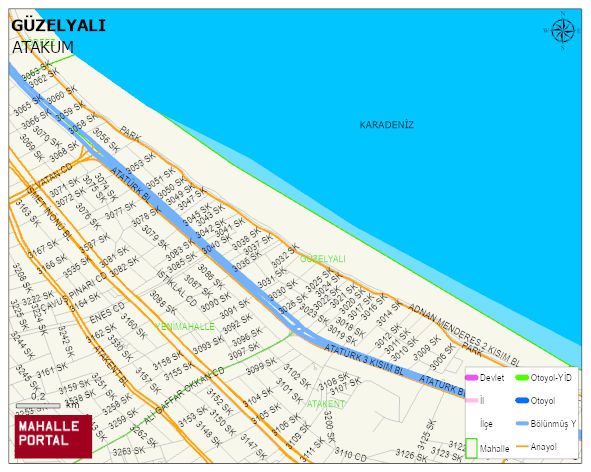 GÜZELYALI Mahallesi Haritası | Yükselti ve Doğa Özellikleri