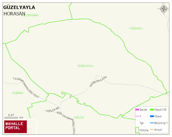 GÜZELYAYLA Mahallesi Haritası | Coğrafi Yapı ve Detaylı Haritası