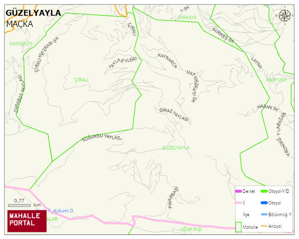 GÜZELYAYLA Mahallesi Haritası | Dağlar, Ovalar ve Akarsu Bilgileri