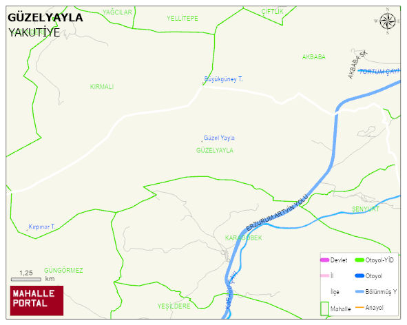 GÜZELYAYLA Mahallesi Haritası | Sayısal Bölge Görünümü