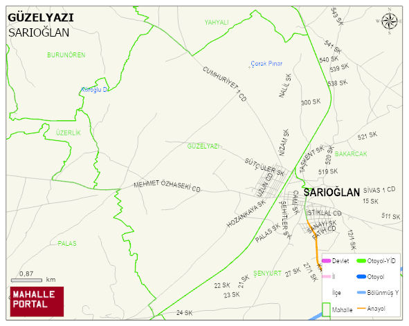 GÜZELYAZI Mahallesi Haritası | İnteraktif Köy ve Mahalle Sınırları