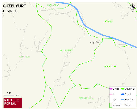 GÜZELYURT Köyü Haritası | Mahalle ve Köy Sınırı